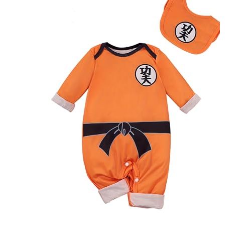 MOSSRIVER Baby Boy Halloween Costumes Long Sleeve Cartoon Toddler Romper with Bib Newborn Fall Outfit for Boys Girls