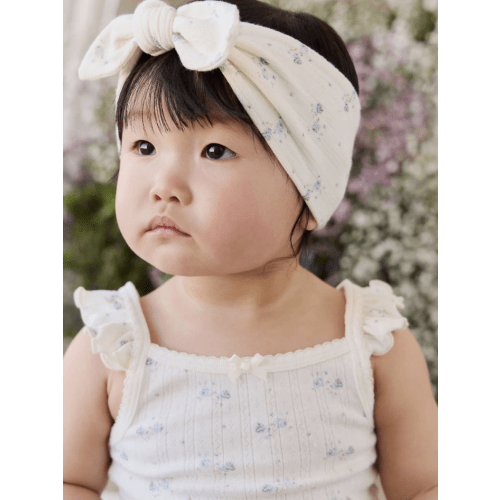 Organic Cotton Pointelle Headband - Molly Blue