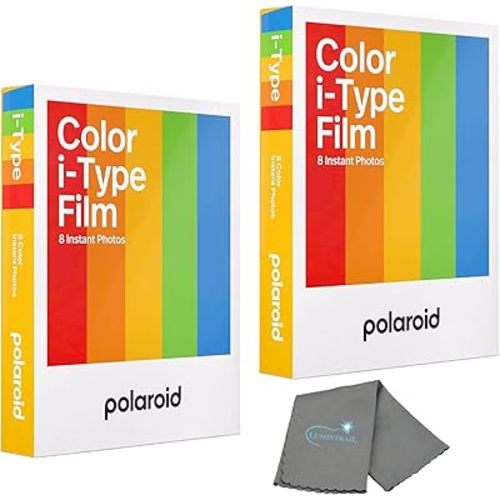 Polaroid Instant Color Film for i-Type Cameras 2 Pack, 16 Instant Photos, Works with Polaroid Now, Now+, I-2, & Lab, Bundle with a Lumintrail Cleaning Cloth