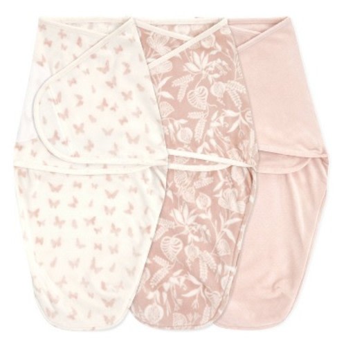 aden + anais essentials Minky Easy Swaddle Wraps - Garden - 3pk