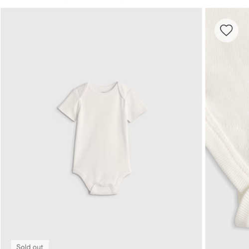 100% Organic Cotton Short Sleeve Bodysuit - Baby in White