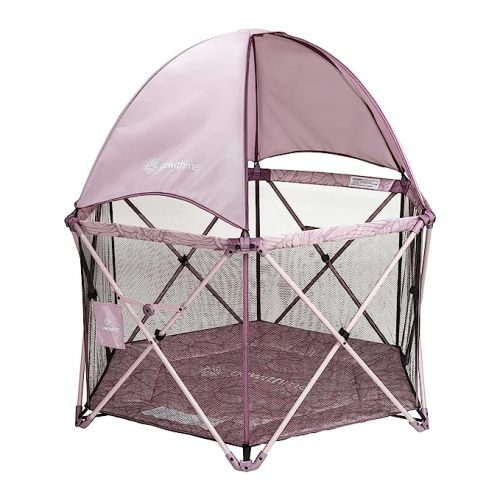Baby Delight Go with Me Eclipse Deluxe Portable Playard | Playpen | Sun Canopy | Indoor and Outdoor | Ultra Padded Nylon Floor | Canyon Rose