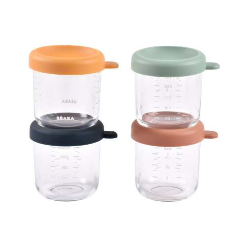 Set of 4 8oz Glass Baby Food Jars