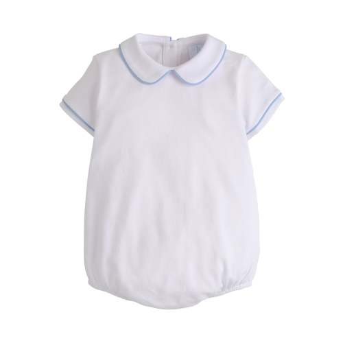 Piped Peter Pan Bubble - Light Blue – Posh Tots Children's Boutique