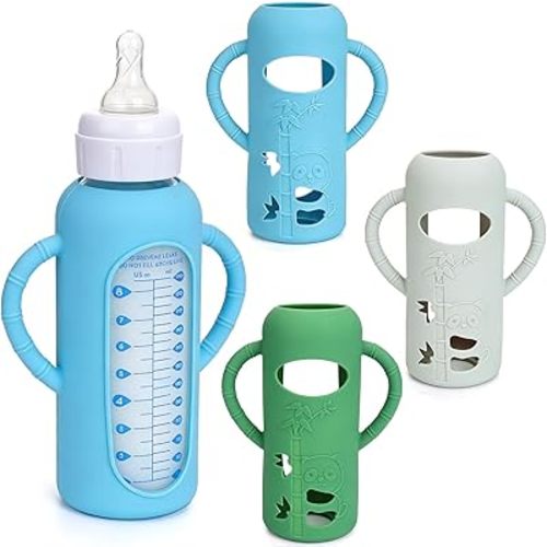 3 Pack Silicone Sleeves for Dr. Brown's Glass Bottles 8 OZ - Anti Breakage