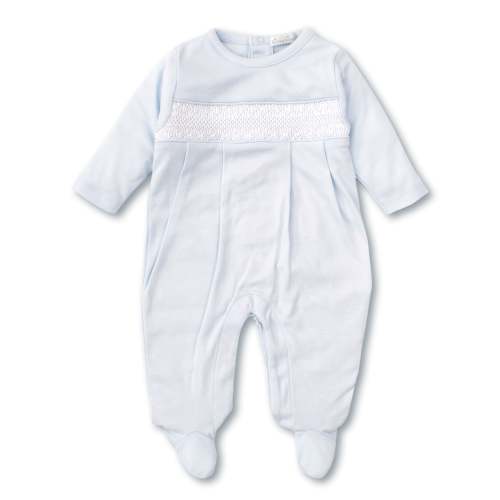 Kissy Kissy Hand Smocked CLB Charmed Blue Footie