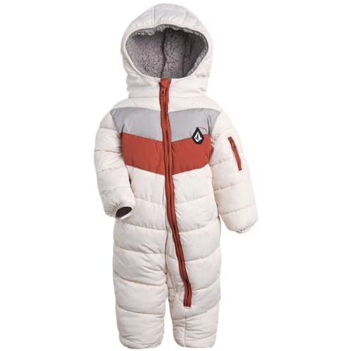 Volcom Boy Baby Snowsuit - Soft Fleece Lined Insulated Pram Infant Snowsuit with Sherpa Lined Hood - Baby Winter Clothes