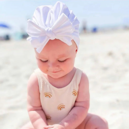 Genevieve | Cloud White | Swim Headwrap – Bunny Knots