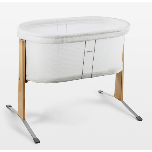 BABYBJÖRN ™ White & Wood Rocking Cradle Bassinet