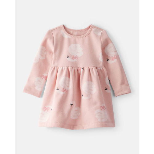 Baby Girl DayDream Fleece Swan Knit Dress - Pink - Carter's | Carter's