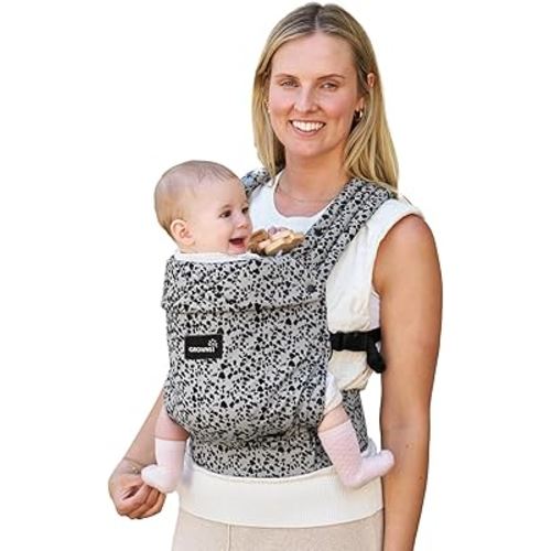 GROWNSY Baby Carrier Newborns to Toddlers, Ergonomic Baby Toddler Carrier Wraps with Head Support, Easy to Wear, Infant Carrier Baby Gift, Travel and Hiking Friendly, 7 to 44 lb (Gray-Leopard)