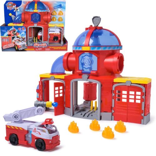 PAW Patrol Fire Rescue Command Center with Marshall Figure, Fire Truck, Lights, Launcher & Sound Fx