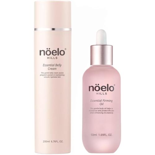 Stretch Mark & Elasticity Improvement Set - Belly Cream & Firming Oil Duo for Smoother, Firmer-Looking Skin