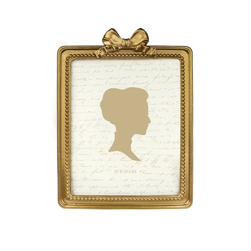 AELS 8x10 Inch Vintage Picture Frame, Elegant Antique Bow Photo Frames with Glass Front, Photo Display, Tabletop Wall Hanging, Gift Ideas, Golden Bronze