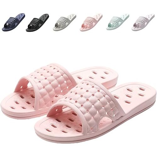 Shower Shoes Quick Dry Non-Slip Bathroom Slippers for Men Women Dorm Home Slides