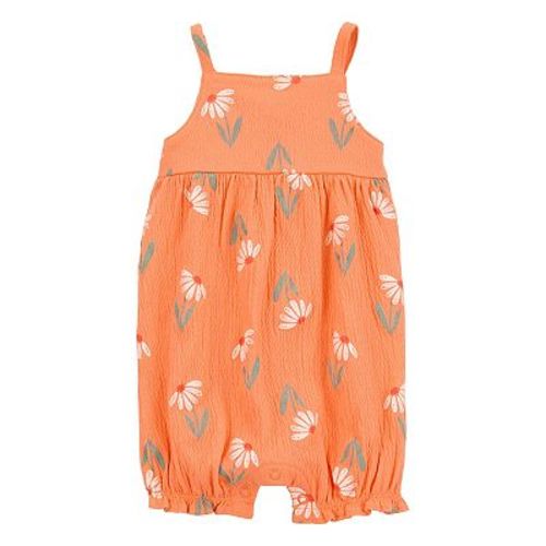 Baby Girl Carter's Orange Floral Tank Romper
