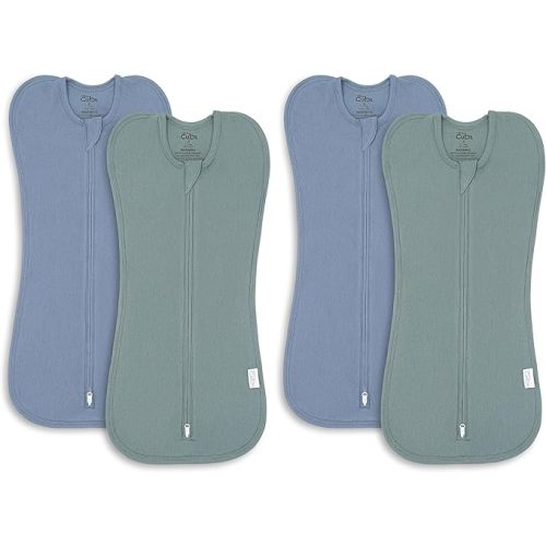 Comfy Cubs Swaddle Blanket Baby Girl Boy Easy Zipper Wrap 2 Pack Newborn Infant Sleep Sack (Small 0-3 Months, Grey)