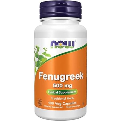 NOW Foods Supplements, Fenugreek (Trigonella foenum-graecum) 500 mg, Herbal Supplement, 100 Veg Capsules