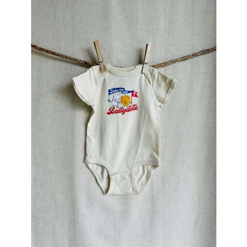 Take me out to the ballgame (ball and glove) onesie – Red Gravy Goods