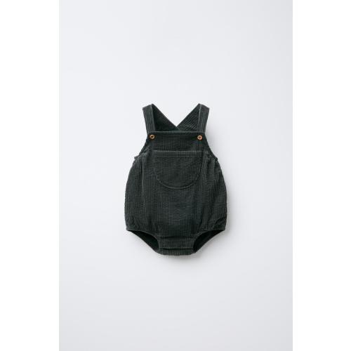 CORDUROY ROMPER - Bottle green | ZARA United States