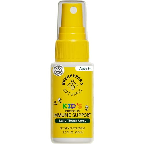 Kids Propolis Throat Spray - Natural Immune Support & Sore Throat Relief - by BEEKEEPER'S NATURALS - Has Antioxidants & Gluten-Free (1.0 oz) Pack of 1 (Kids)