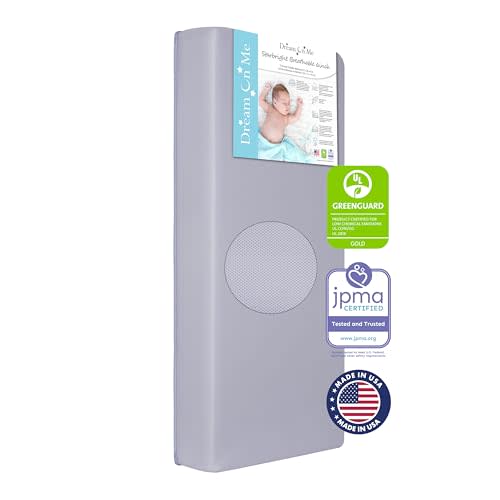 Dream On Me Starbright Breathable Fiber Crib and Toddler Mattress, Greenguard Gold Certified, Soft 3D Mesh Water & Stain Resistant Cover – Periwinkle