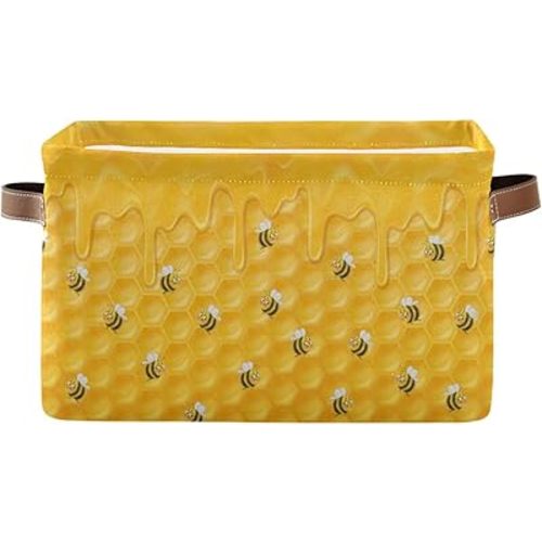 bee Rectangular Storage Basket Organizer Bin Shelf Baskets For Clothes Gifts For Home Office Dorm