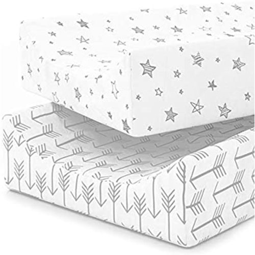Changing Pad Cover Sheets, Premium 100% Jersey Knit Cotton Diaper Changing Pad Cover, 2 Pack - Change Pad Covers