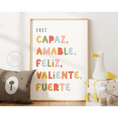Spanish Kids Affirmations Wall Art Poster | Colorful Quote Prints and  Motivational Posters for Children Spanish Playroom or Nursery Decor