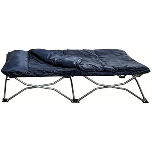 Regalo My Cot Deluxe Portable Toddler Bed, Includes Sleeping Bag, Navy