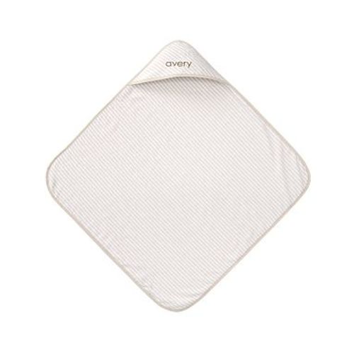 Striped Terry Baby Hooded Towel , Nursery Wrap , Taupe