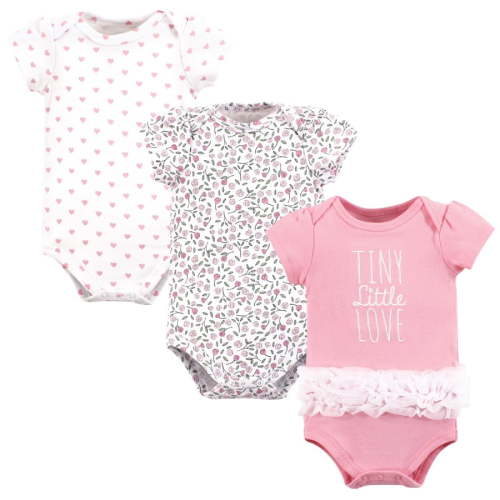 Hudson Baby Infant Girl Cotton Bodysuits, Tiny Little Love Tutu, 9-12 Months