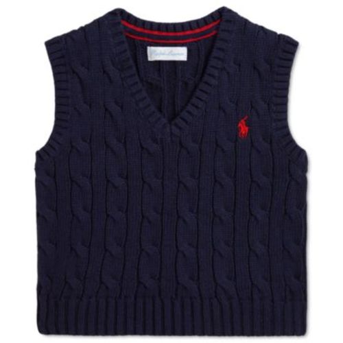 Baby Cotton Cable-Knit Sweater Vest