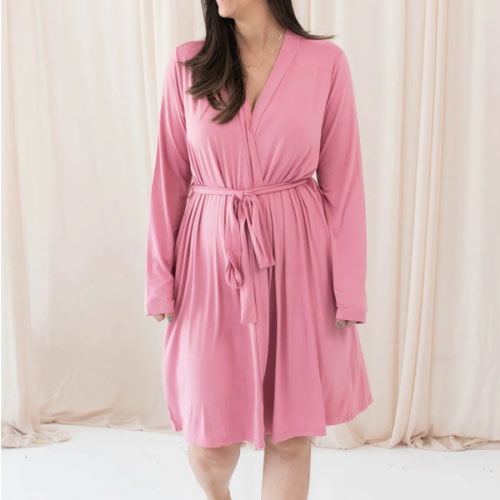Bamboo Women’s Lounge Robe in Apple Blossom – Kyte Living