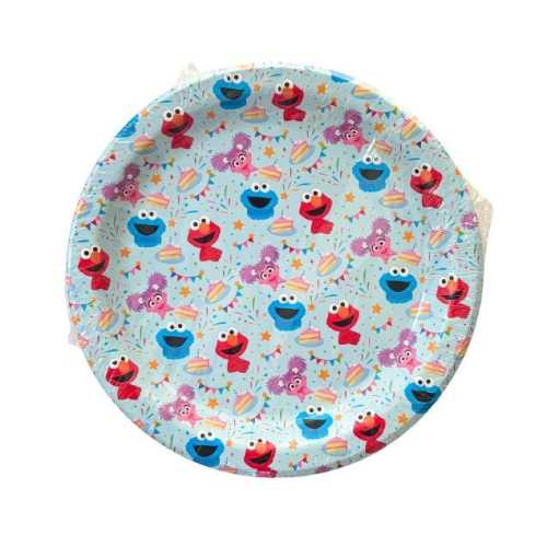 Sesame Street & Friends Celebrate Dinner Plates - 16 Cnt | Elmo Birthday | Sesame Street Party Decor | Sesame Street Party Theme | Tableware