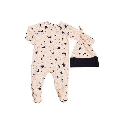 Seahorse Print Footie & Hat Set