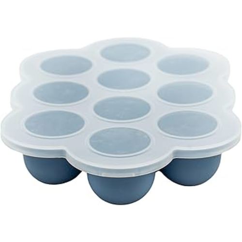 WeeSprout Silicone Baby Food Freezer Tray with Clip-on Lid - Perfect Storage Container for Homemade Baby Food, Vegetable & Fruit Purees, and Breast Milk (Navy, Ten 1.5 Ounce Sections)