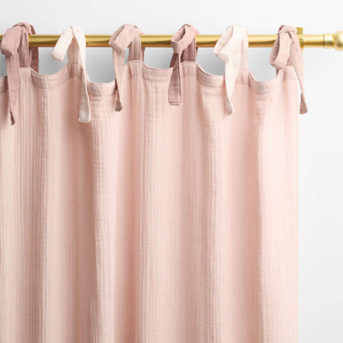 Lilac Rose Tie 100% Organic Cotton Muslin Kids Curtain Panel 44"x84"