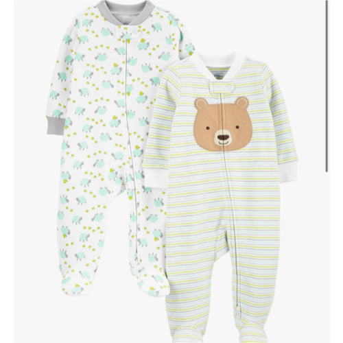 Simple Joys by Carter's unisex-baby Neutral 2-pack Cotton Footed Sleep and Play