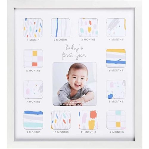 C.R. Gibson Baby's First Year Photo Frame with Milestone Stickers, 12'' x 13.25''