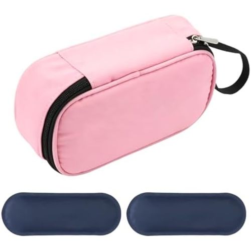 Breastmilk Cooler Bag with Ice Pack, Portable Insulated Breast Milk Storage Cooler Bag, Small Stylish Breastmilk Storage Bag Cooler with Wrist Strap (Light Pink)