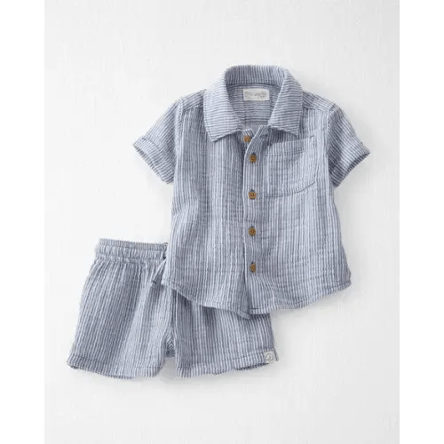 Baby Boy 2-Piece Organic Cotton Gauze Top & Short Set - Little Planet | Carter's