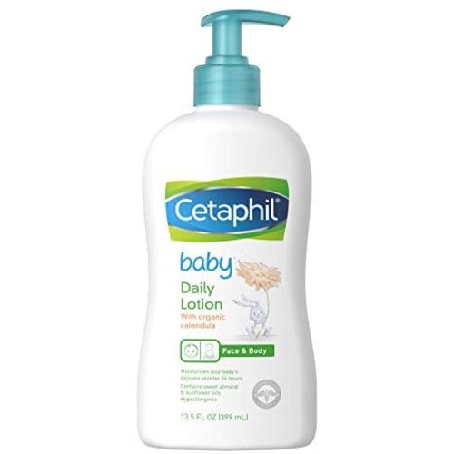 Cetaphil Baby Daily Lotion with Organic Calendula |Vitamin E | Sweet Almond & Sunflower Oils |13.5 Fl. Oz