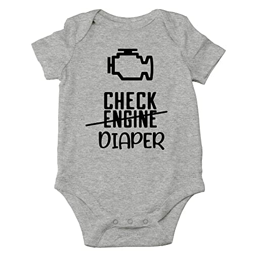 CBTwear Check Engine - Baby Clothes - Funny Newborn Bodysuit Outfits for Boys and Girls