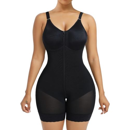 YIANNA Fajas Colombianas Moldeadoras Postpartum Shapewear Tummy Control for Women Butt Lifter Body Shaper with Zipper Crotch