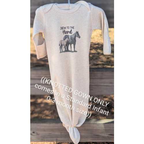 New to the Herd - Mare & Foal Western Infant Bodysuit / Gown