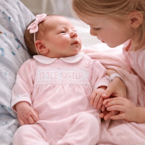 Little Sister Smocked Footie