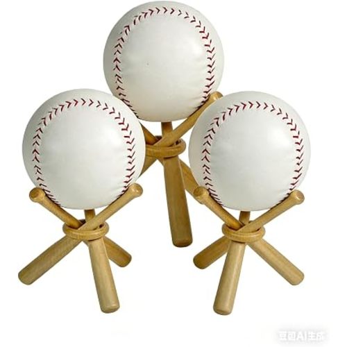 Baseball holder Wooden baseball display holder Ball display bat Wooden holder show center piece table for baseball enthusiasts.(1 Pack)