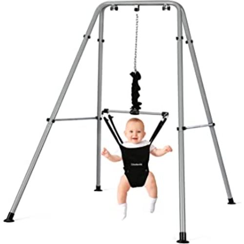 Cowiewie 2 in 1 Baby Jumper, with Strong Support Stand and Baby Walking Harness Function, Fun Activity for 6-24 Months Old
