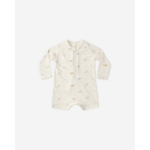 Long Sleeve One-Piece Rashguard Dino: 0-3 months